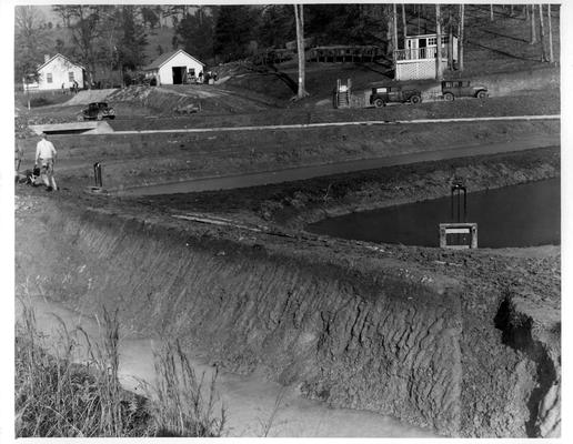 Rearing ponds constructed as part of Fish Hatchery project at Ashland