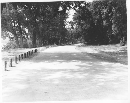 Cement bound macadam road construction. Shawnee Park, Louisville, KY