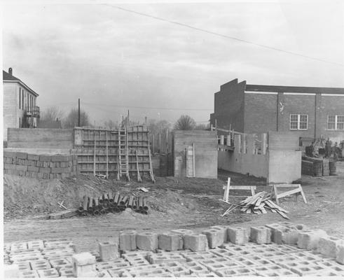 Construction of school building, Sacramento, KY