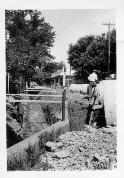 Storm drainage constructed by WPA