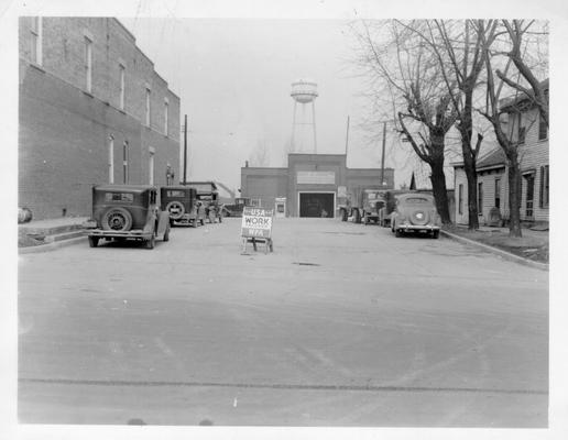 Owingsville pavement construction by WPA, 1940