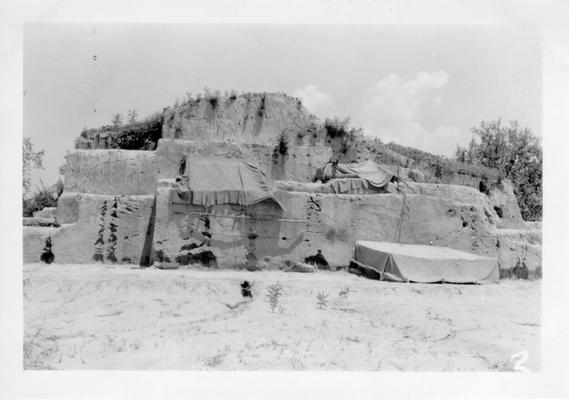 Excavation of Indian Burial Mound during archeological survey project