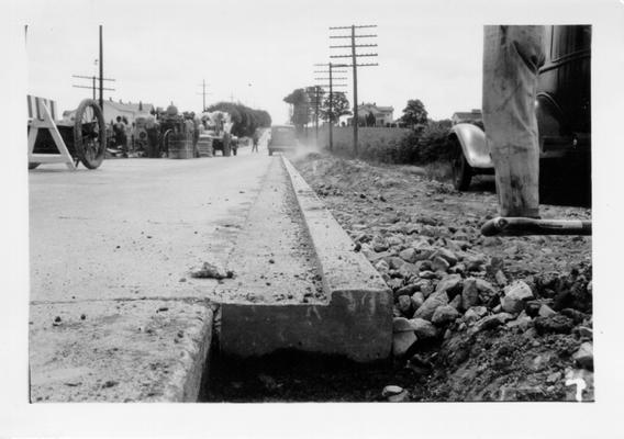 Detail of curb of Defense Highway Project #25 out of Florence, Ky