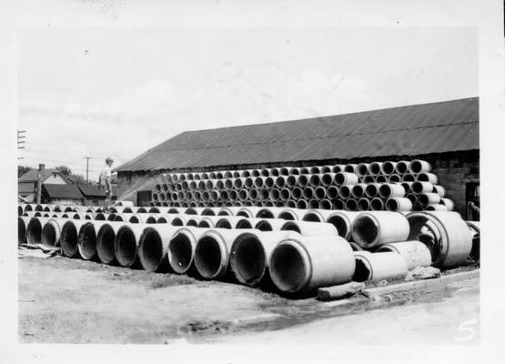 Concrete pipe made by WPA, Ashland, 1940