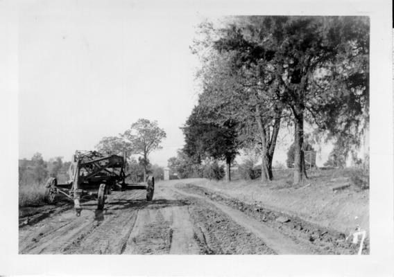 Road construction looking toward entrance leading to Gwinn Island