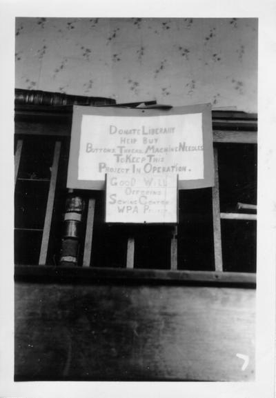 Sign in Judge's Office in Morgantown, 1941