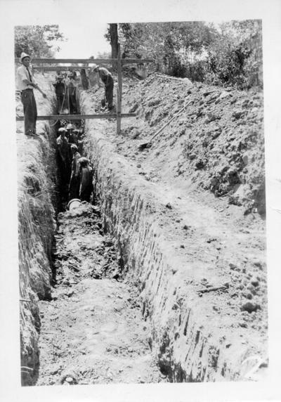 Morgantown sewer under construction by WPA