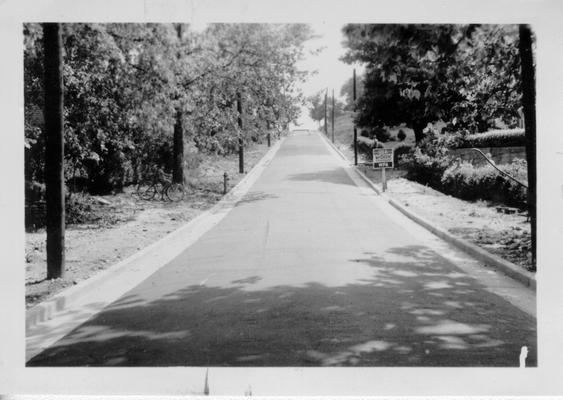 Woodlawn Street in Newport showing street, curb, and gutter