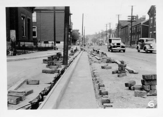 Curb and gutter construction by WPA in Newport, KY