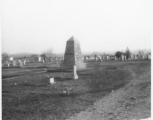 View of monuments and tombstones in cemetery