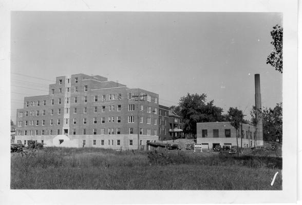 Owensboro Hospital showing heating and laundry plant building at right