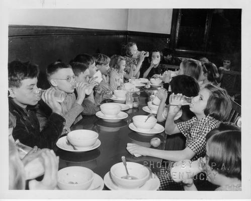 WPA School Lunch at Abraham Lincoln School, Lexington, KY 1940 