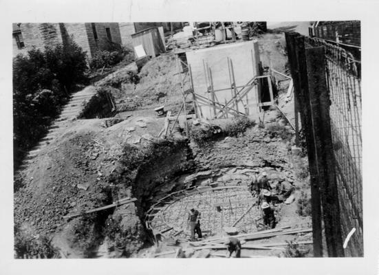 Base for intake tank at Greensburg Waterworks