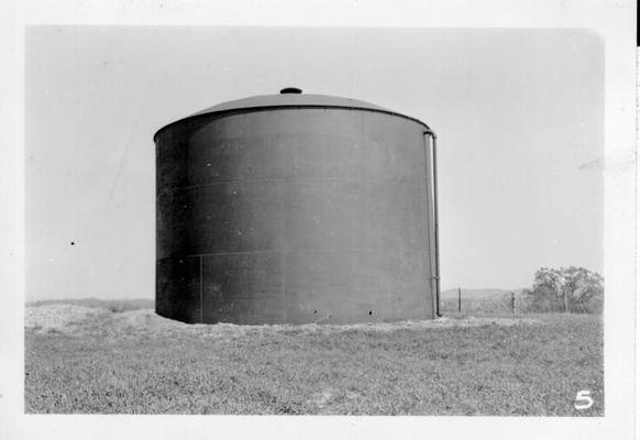 Greensburg Waterworks.  Storage tank on top of big bush hill near Greensburg.  Terrific pressure