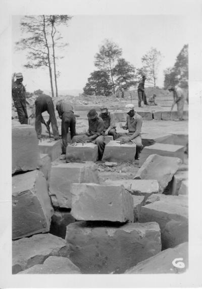 Shaping stones for Greenup Courthouse