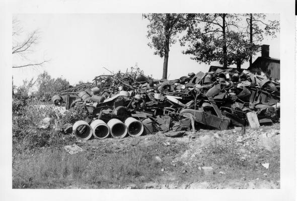 Scrap collected by WPA, October, 1942.  Scrap stockpile at Hawesville