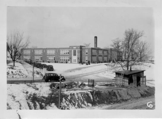 Madisonville High School (side view, winter scene)