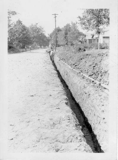 Water line trench in Madisonville