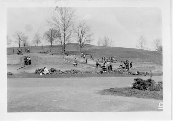 WPA workers building #17 Green at Seneca Park Golf Course