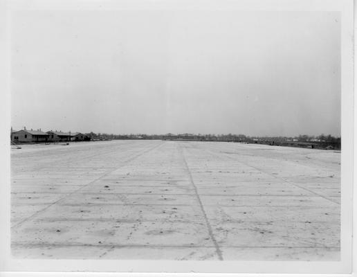 Concrete parking apron constructed at Bowman Field by WPA