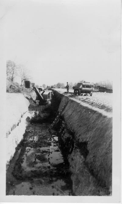 Sewer construction work at Bowman Field in connection with Defense Program, 1940-1941