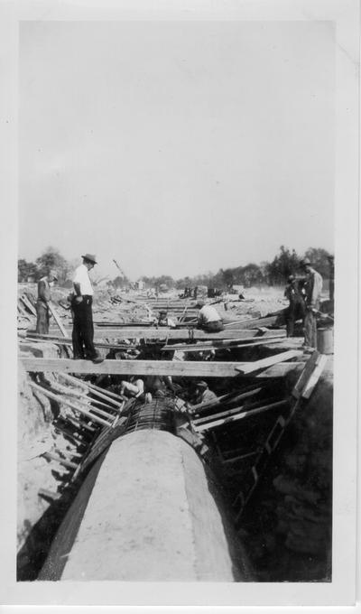 Sewer construction work at Bowman Field in connection with Defense Program, 1940-1941