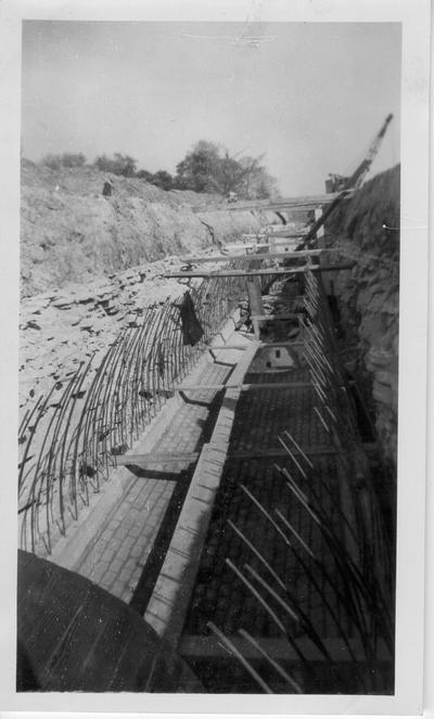 Sewer construction work at Bowman Field in connection with Defense Program, 1940-1941