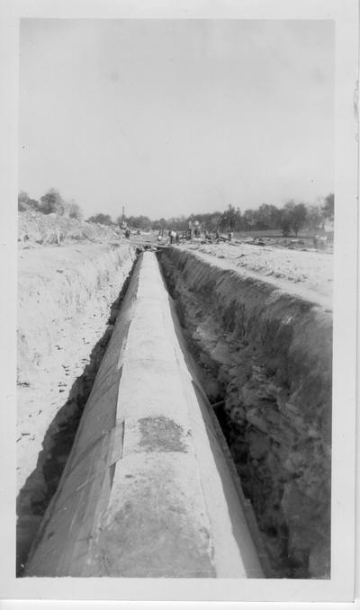 Sewer construction work at Bowman Field in connection with Defense Program, 1940-1941