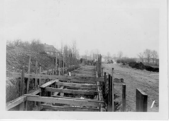 Sewer construction work at Bowman Field in connection with Defense Program, 1940-1941