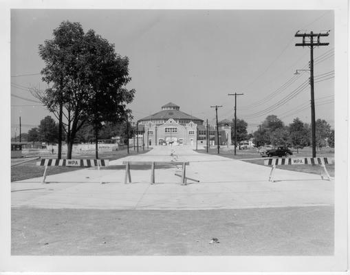 Concrete paving at State Fairgrounds by WPA, 1941