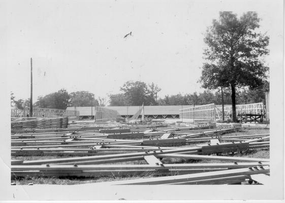 Trusses for stables at State Fairgrounds, 1940-1941