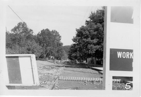 Concrete street construction in Paintsville, 1940