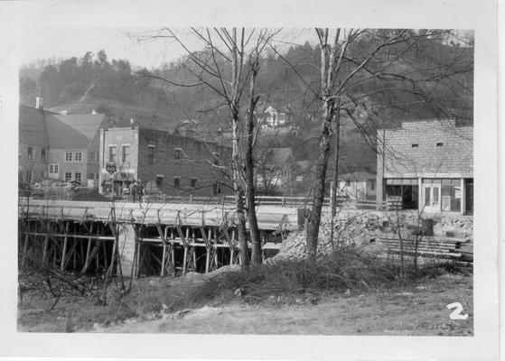 Bridge constructionon Main Street in Whitesburg, KY, 1941