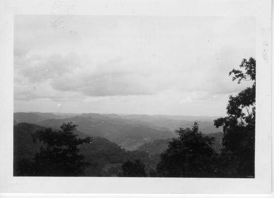 Mountain view in Letcher County from highest elevation in Kentucky, July, 1942