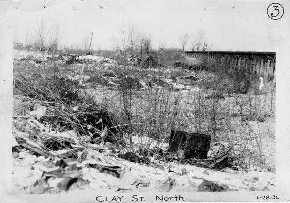 View of land prior to construction of Barkley Park in Paducah. Clay Street north, January 28, 1936