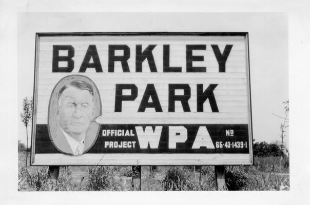 Sign at Barkley Park, 1941