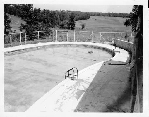 Stearns Swimming Pool with golf course in background