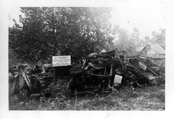 Scrap pile in West Liberty collected by the WPA, 1942