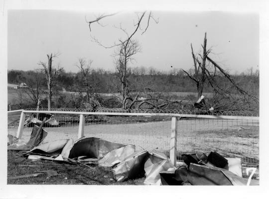 Damage caused by tornado, March 16, 1942