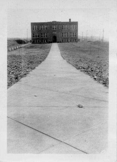 Concrete walkway to Eubank High School constructed by the WPA
