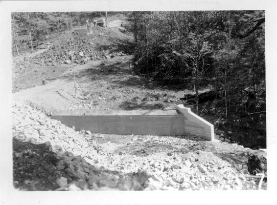 Box culvert with fill being made in the background