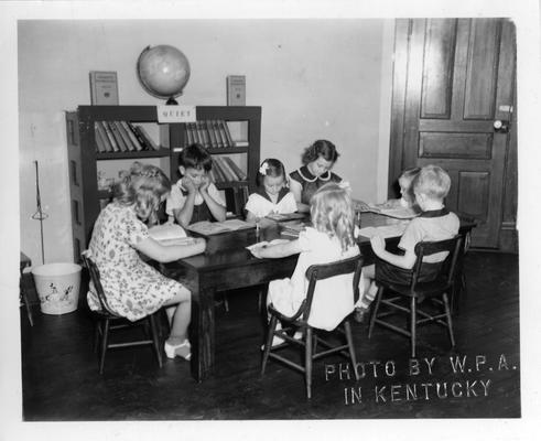 Children at the WPA Library