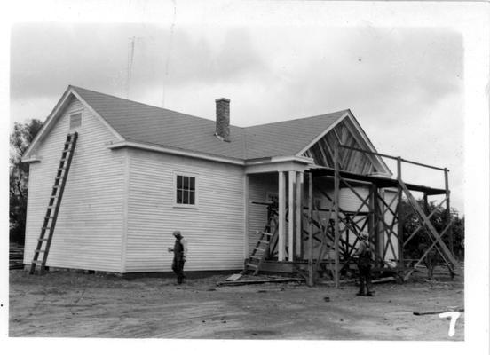 Sebree Colored School under construction by the WPA