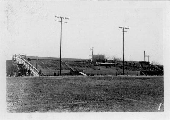 Corbin Stadium grandstand viewed from the athletic field