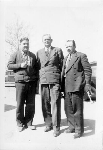 (Left to Right) Page, Operations Field Representative; Jarvis, Glasgow District Director; Crowe, Project Superintendent, Logan County