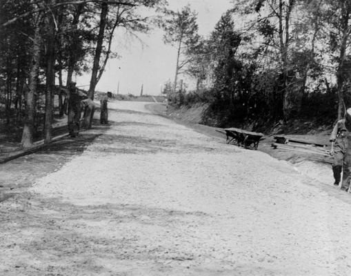 Master Project #2750 District 2: Another unit of Master Project #2750 is the reconstruction of Parker's Mill Road. Parker's Mill Road, also graded, drained and surfaced with crushed limestone. View photographed September 21, 1936