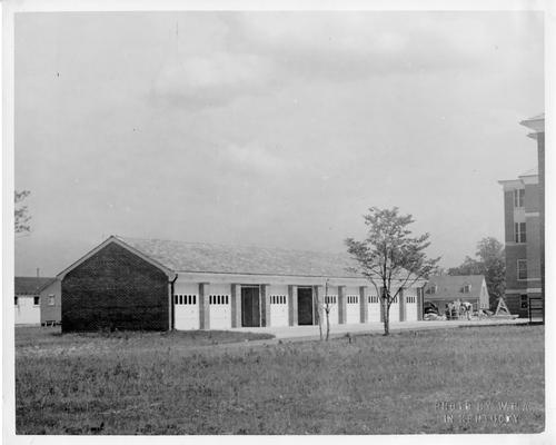 Garages in rear of nurses' quarters at Ft. Knox built by the WPA, which will accommodate ten cars