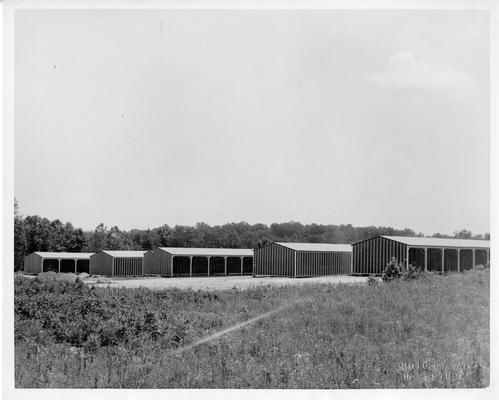 Motor shed to house armored cars, tanks and trucks. WPA has built sheds at Ft. Knox to house 1,000 cars