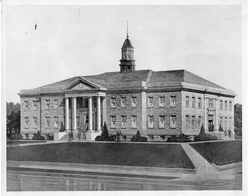 Photograph of Architect's drawing of the Paducah Courthouse