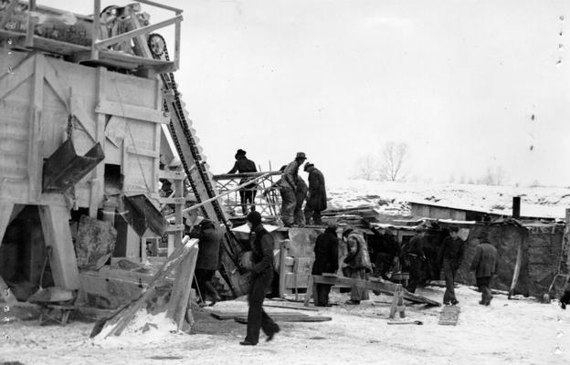 Project #399 District 3: City of Lexington Crusher Plant where stone is crushed by WPA employees for use on WPA projects sponsored by that city.Photographed February 17, 1936